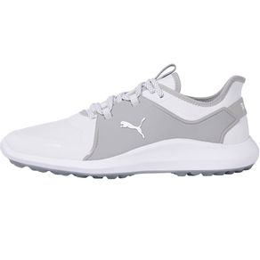 Puma Men\'s Ignite Fasten8 Spikeless Golf Shoes 6003806-Puma White/Puma Silver/High Rise  Size 8.5 M, puma white/puma silver/high rise