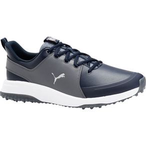 Puma Men\'s Grip Fusion Pro 3.0 Spikeless Golf Shoes 6004092-Navy Blazer/Puma Silver/Quiet Shade  Size 11.5 M, navy blazer/puma silver/quiet shade