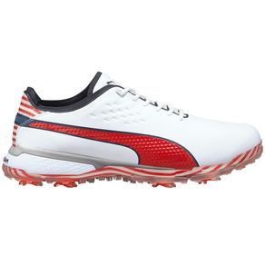 Puma Men\'s PROADAPT Delta USA Golf Shoes 60042 Size 95-Puma White/High Risk Red/Navy Blazer  Size 9 M, puma white/high risk red/navy blazer