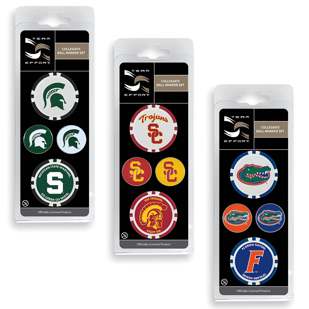 NCAA Ball Marker Set  Size 4 PK