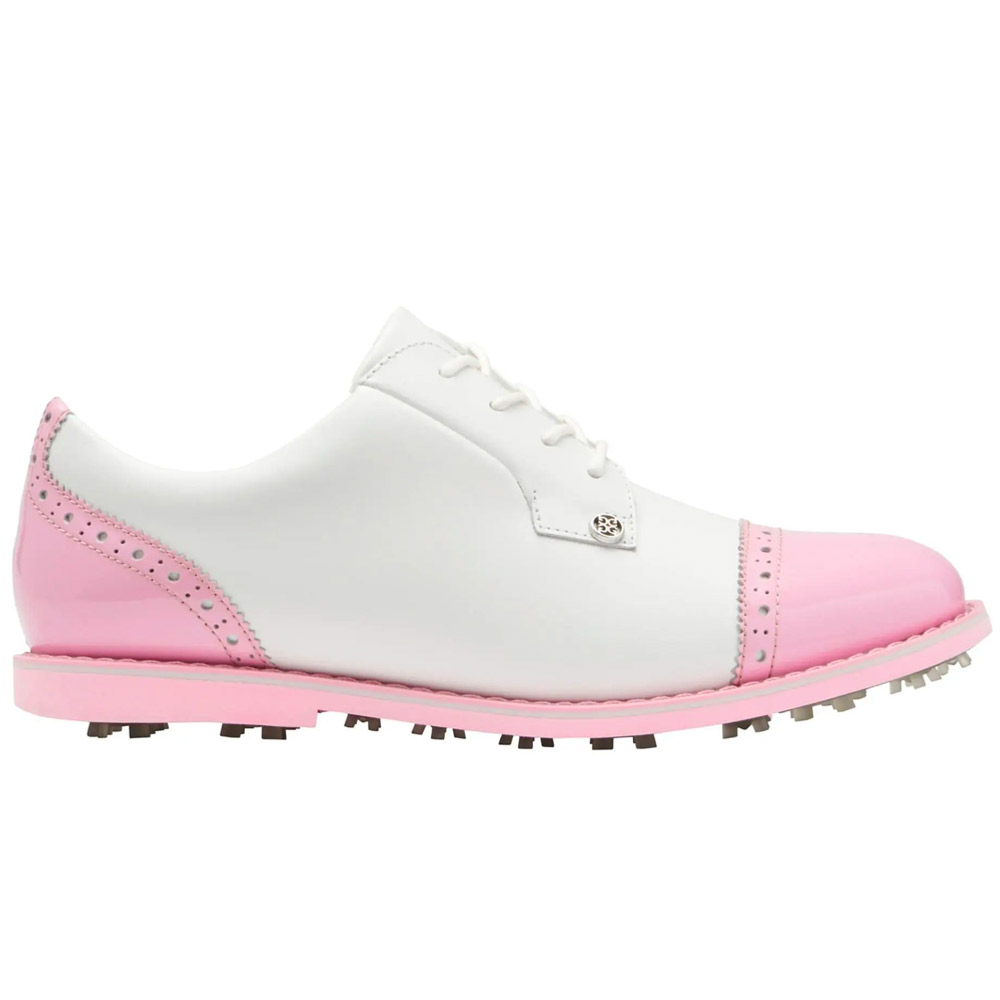 G/FORE Women\'s Cap Toe Gallivanter Spikeless Golf Shoes  Size 7.5, Snow/Blush