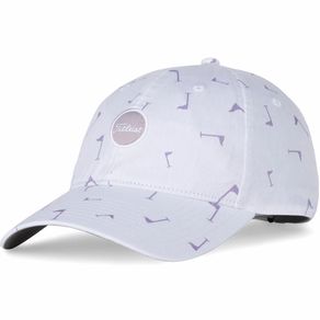 Titleist Women\'s Montauk Prints Hat 6009425-White/Lavender  Size one size fits most, white/lavender