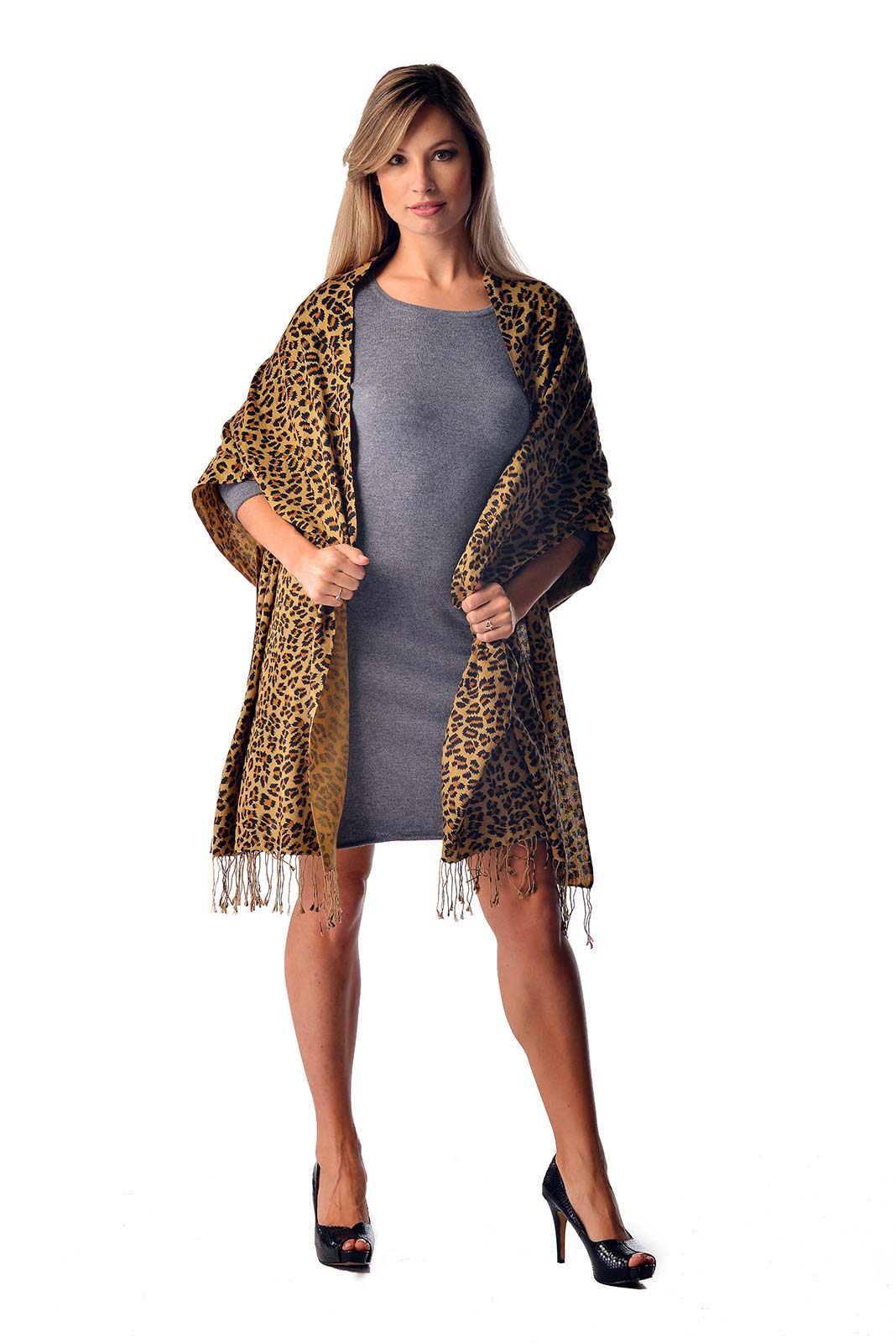 Leopard Print Pashmina Shawl (Leopard)