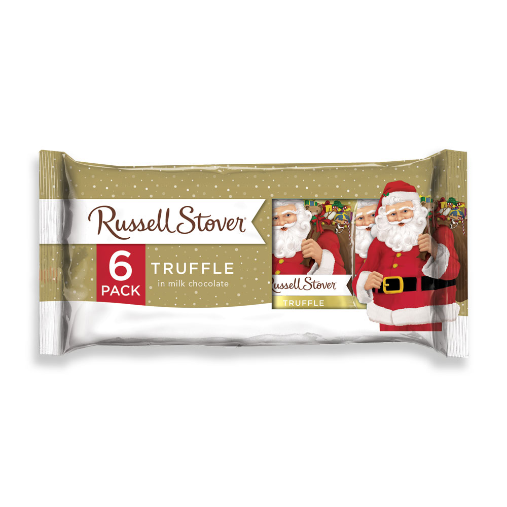 milk chocolate truffle santa 6-pack, 6 oz. bar