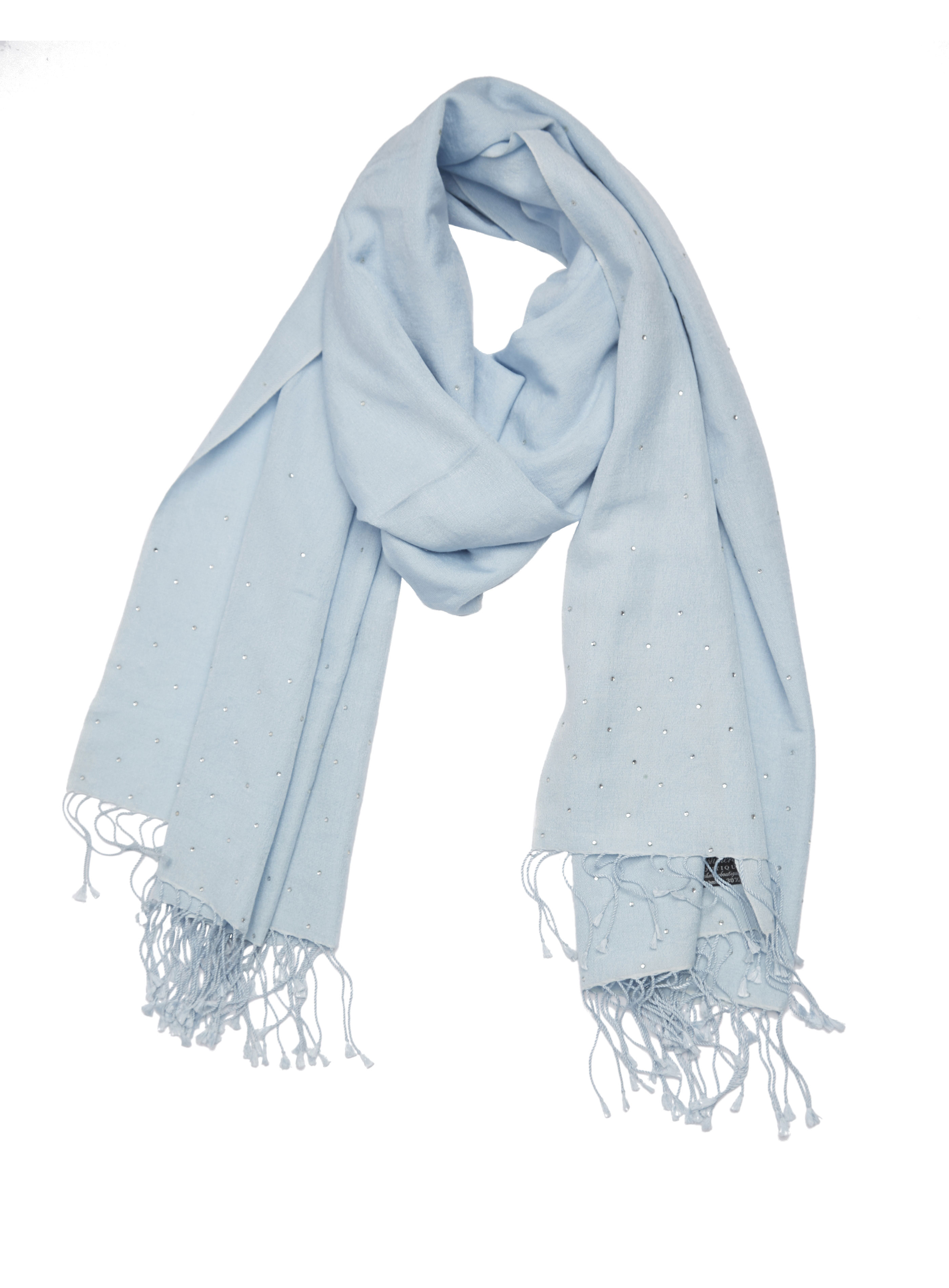 Pashmina Shawl with Swarovski crystals - Galaxy (Blue Topaz)