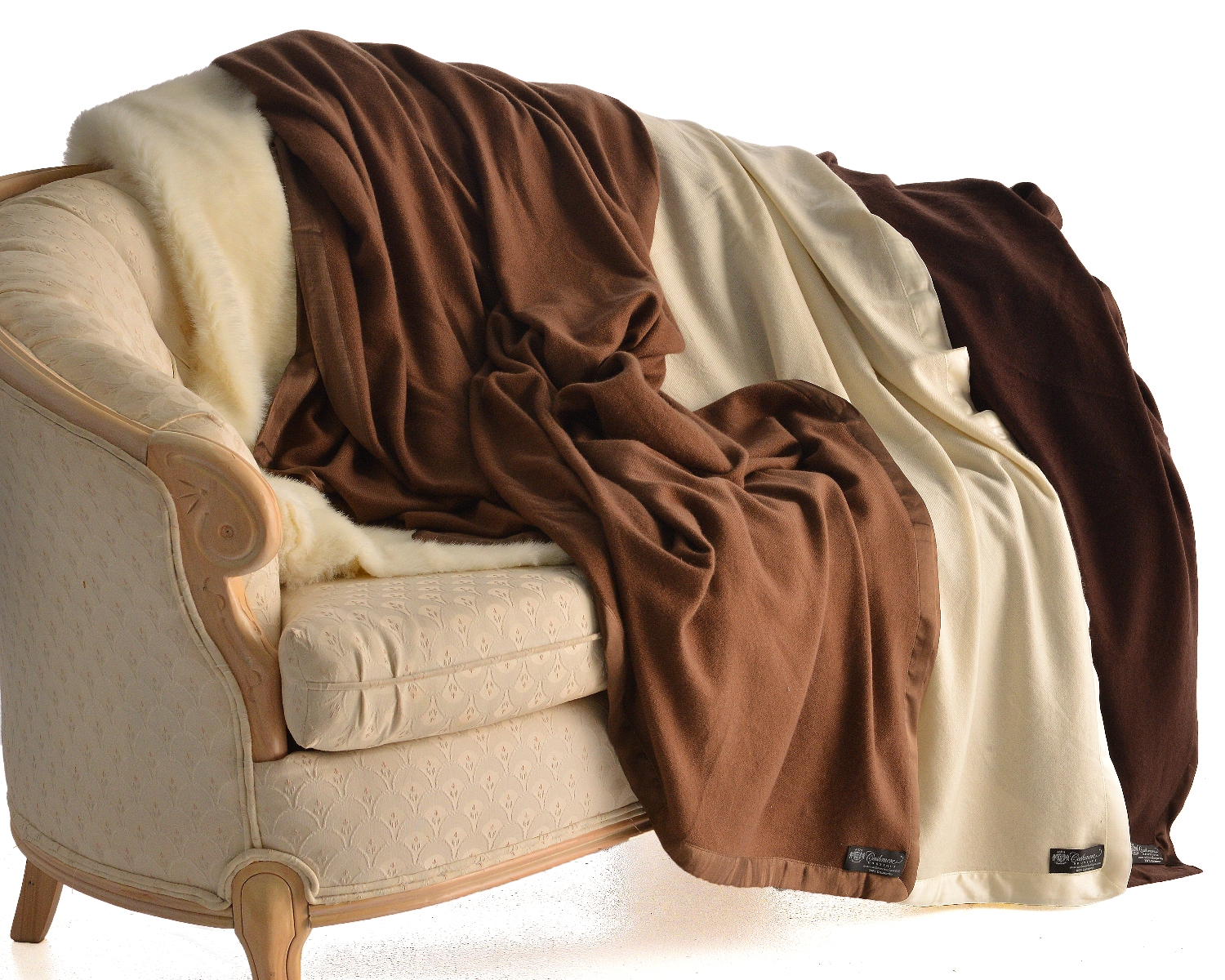 Pure Cashmere Queen Blanket in 4 Ply (Camel, 90\