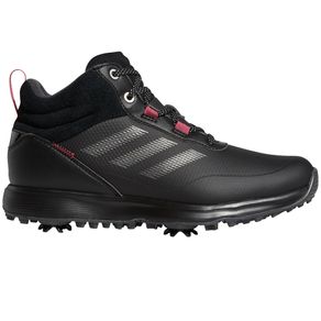 adidas Women\'s S2G Mid-Cut Golf Shoes 7000527-Core Black/Dark Silver Metal/Wild Pink  Size 6.5 M, core black/dark silver metal/wild pink