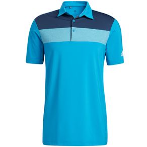 adidas Men\'s Novelty Colorblock Primegreen Polo 7002184-Sonic Aqua  Size sm, sonic aqua