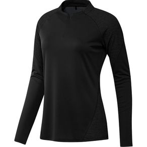 adidas Women\'s Heat.Rdy Long Sleeve Mock Shirt 7003108-Black/Black  Size md, black/black