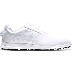 FootJoy Men\'s Superlites XP BOA Spikless Golf Shoes 7005468-White/Silver/White  Size 9 W, white/silver/white