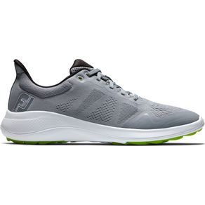 FootJoy Men\'s Flex Spikeless Golf Shoes 7005784-Gray/White/Lime  Size 9 W, Gray/White/Lime