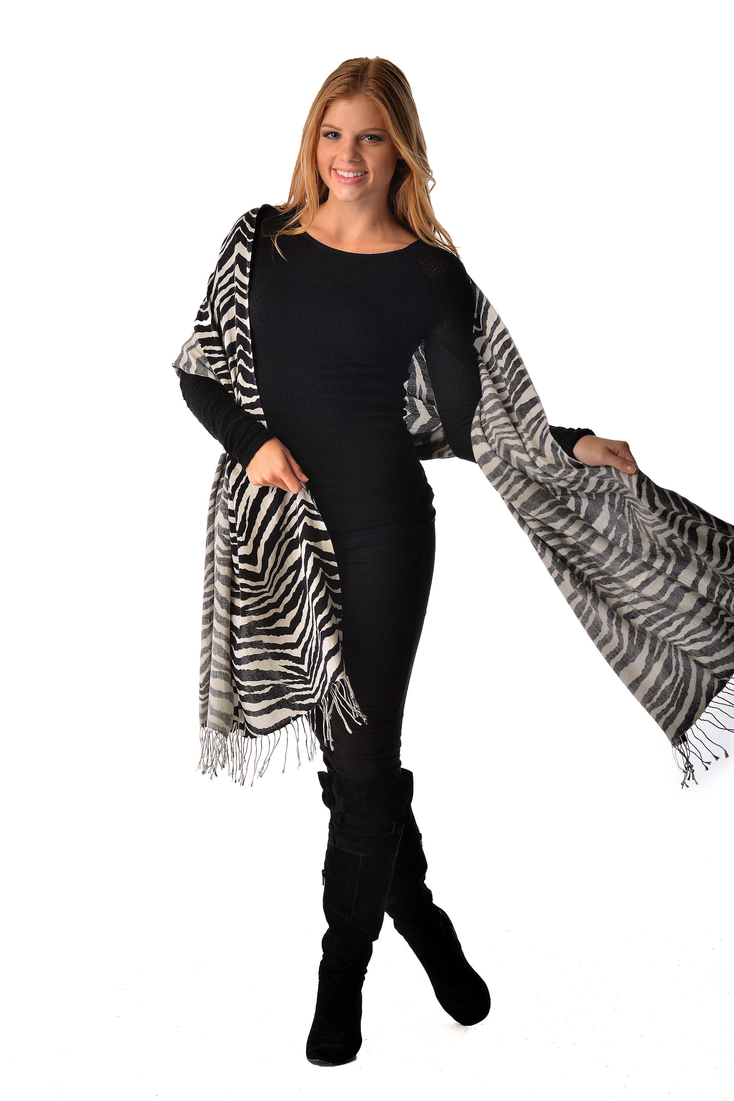 Pashmina Wrap in Animal Prints - Zebra (Zebra)