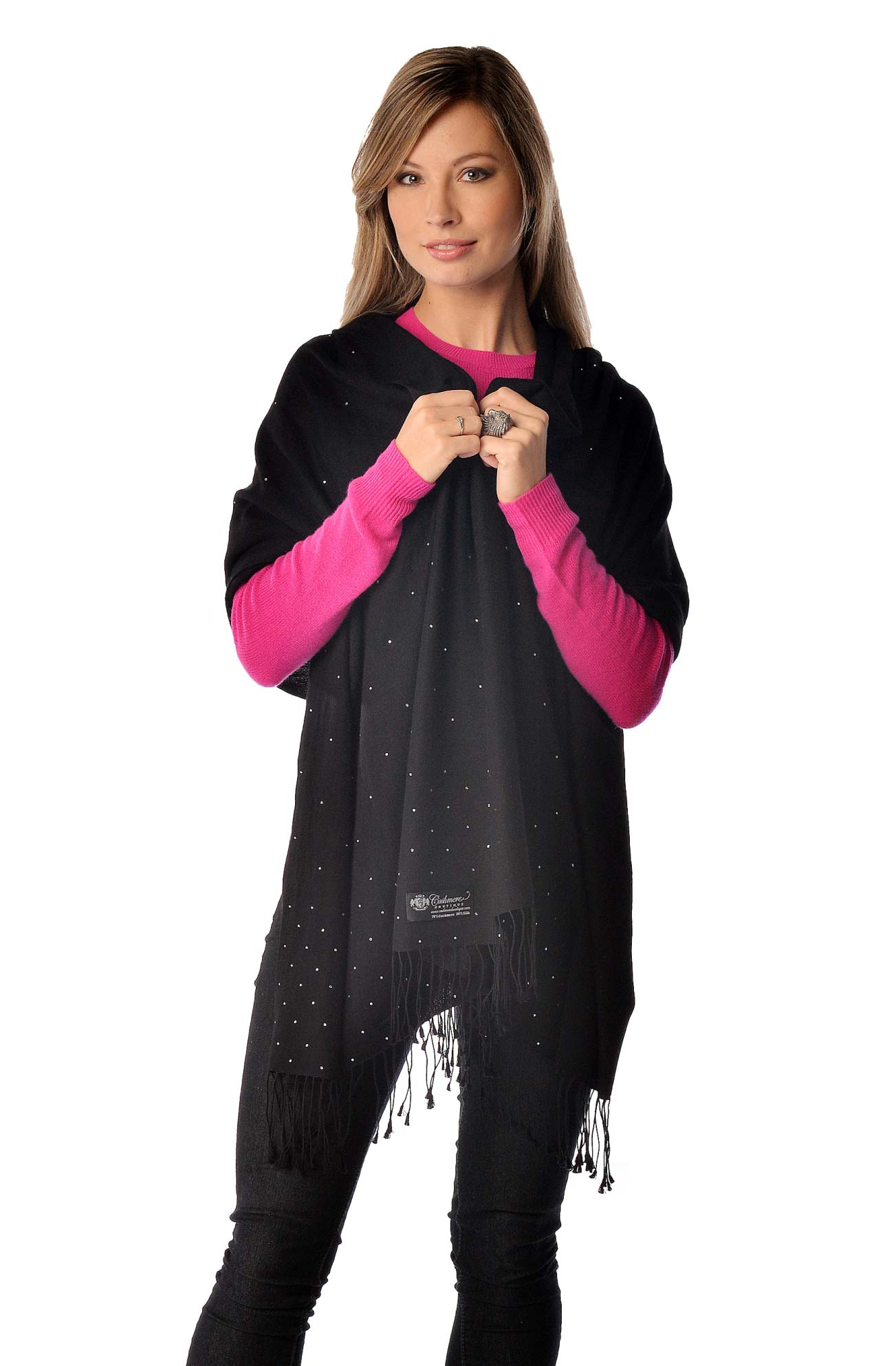 Pashmina Wrap with Swarovski crystals - Galaxy (Black)