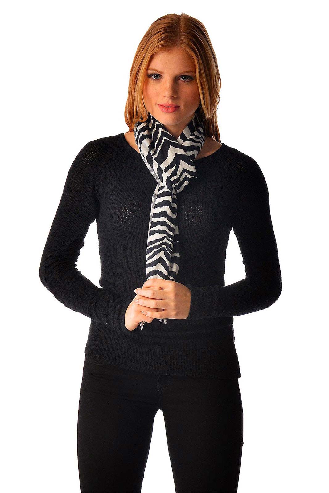 Zebra Print Pashmina Scarf (Zebra)