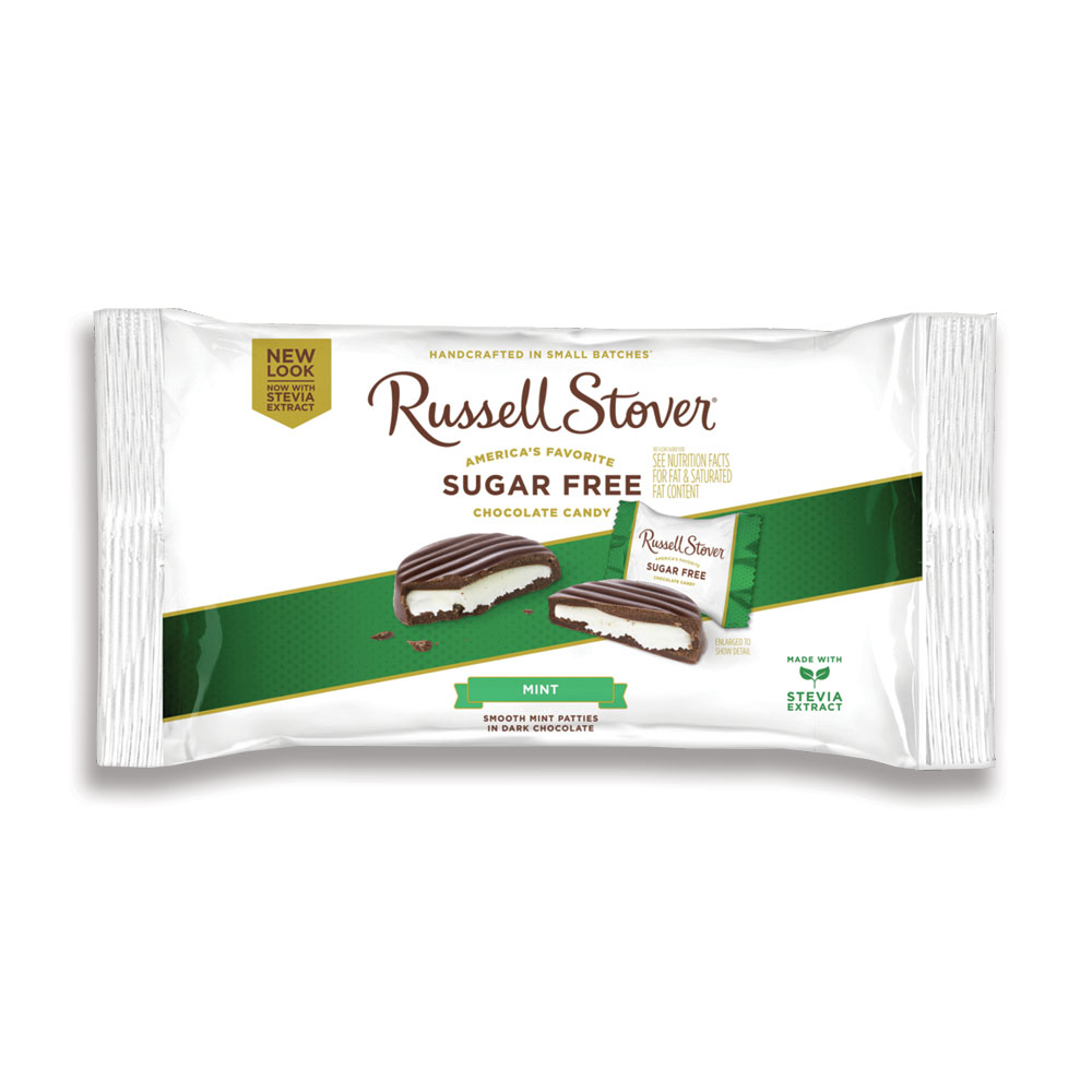 sugar free mint patties, 10 oz. bag | mint and cherry | chocolates | by russell stover