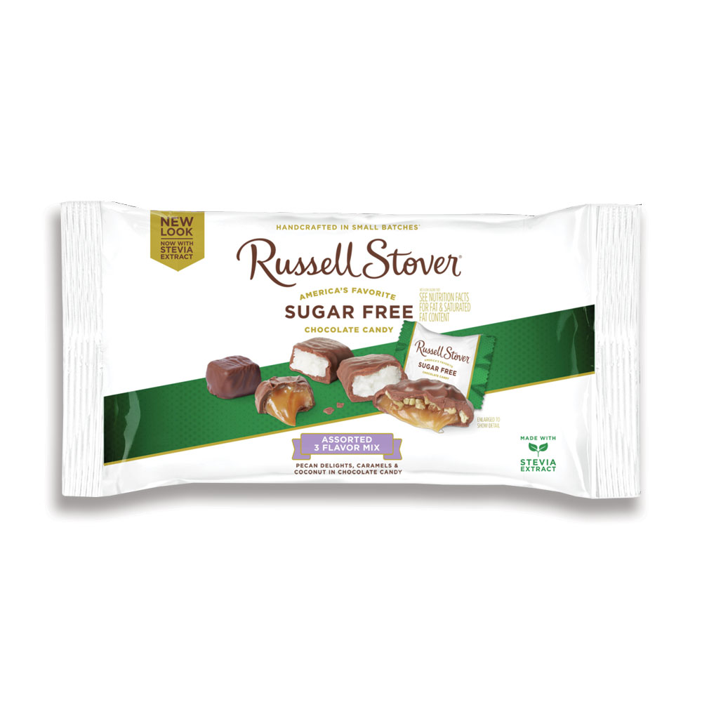 sugar free multi-flavor chocolate candies, 10 oz. bag | coconut | by russell stover