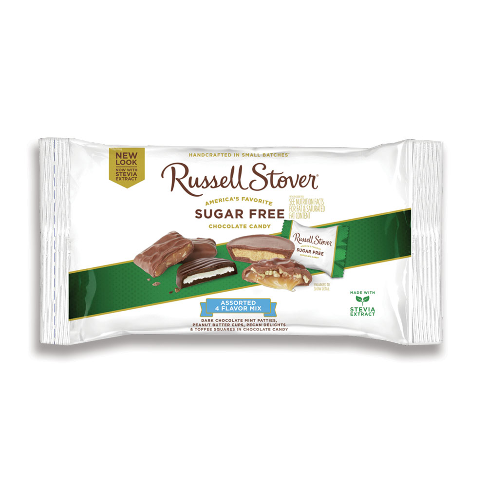 sugar free chocolate candies - multi flavor, 10 oz. bag | mint and cherry | individually wrapped | by russell stover