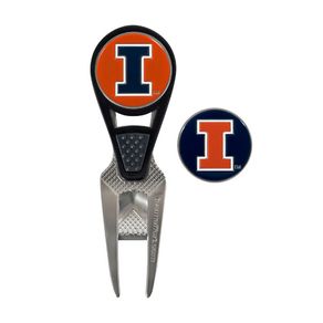 NCAA Repair Tool and Ball Marker 934699-University of Illinois Champaign Fighting Illini