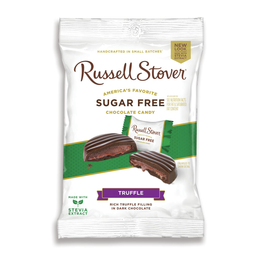 sugar free chocolate truffles, 3 oz. bag | dark chocolates | by russell stover