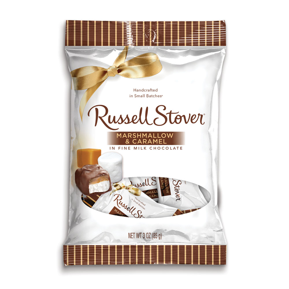 milk chocolate marshmallow and caramel, 2.95 oz. bag | chocolates | by russell stover