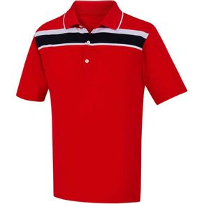 FootJoy Juniors\' Lisle Chest Stripe Knit Polo 983522-Red  Size md, red