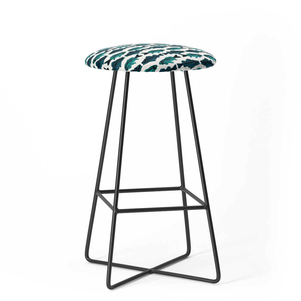 Fish (Blue On White) Bar Stool by dcrownfield