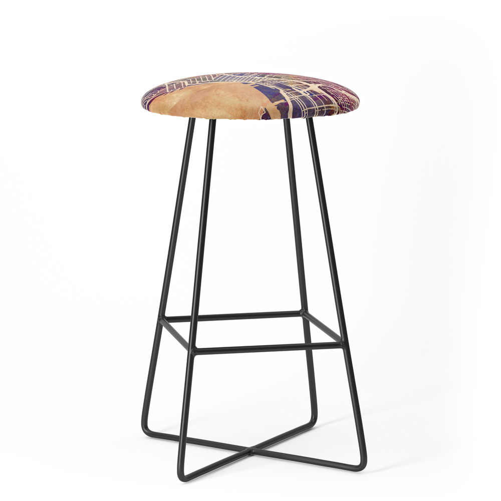 Seattle Washington Street Map Bar Stool by artpause