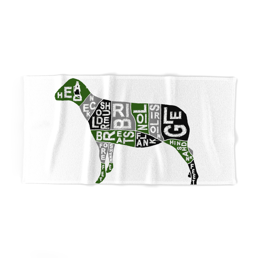 Cuts of Lamb Bath Towel by jfarrer