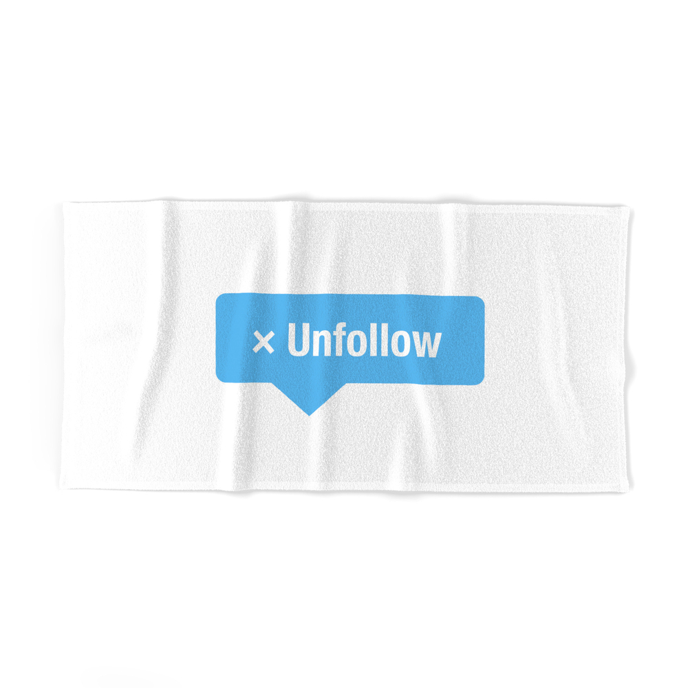 Unfollow Social Icon Bath Towel by imagepixel