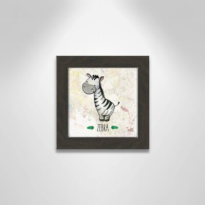 Juvenile 'Jungle Day 4' Wall Decal Casa Fine Arts Format: Black Woodgrain Flat Framed, Size: 8