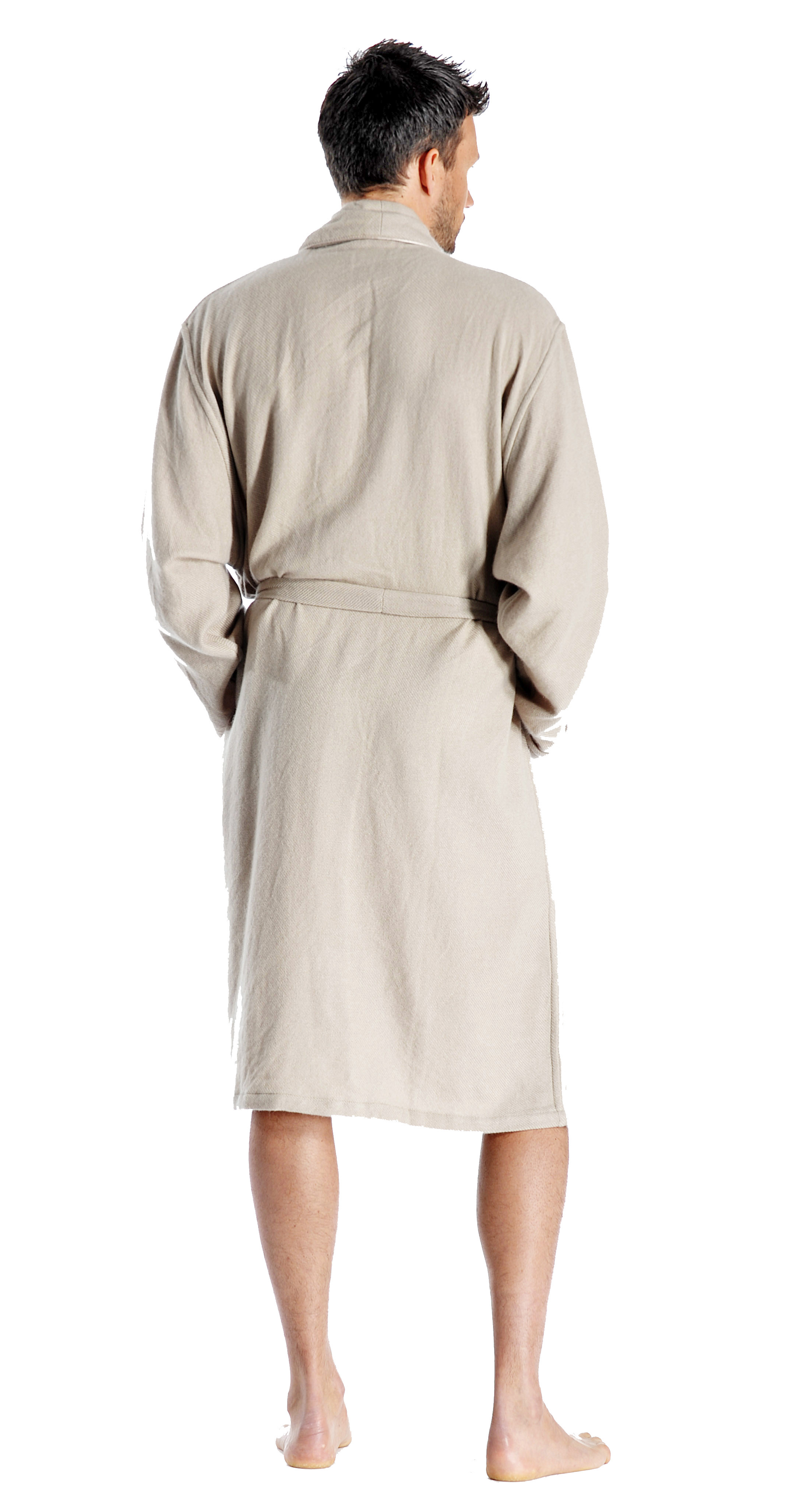 Pure Cashmere Knee Length Robe for Men (Black, Small/Medium)