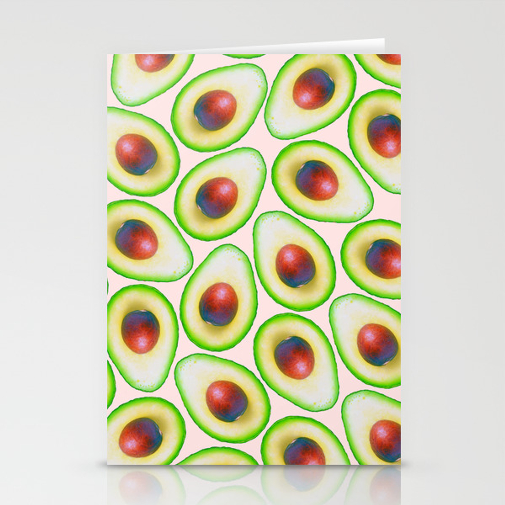 Avocado Pattern I Stationery Cards by vitor7costa