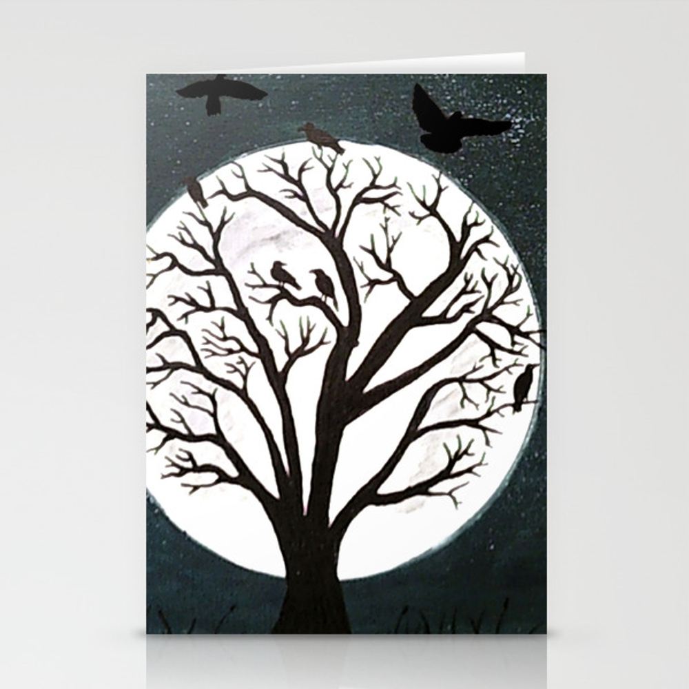 Peaceful Moon Night Gathering Stationery Cards by lonstarot