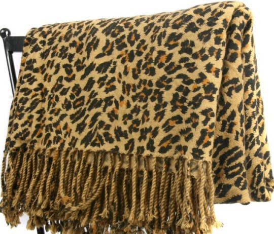 Leopard Print Cashmere Throw (60\