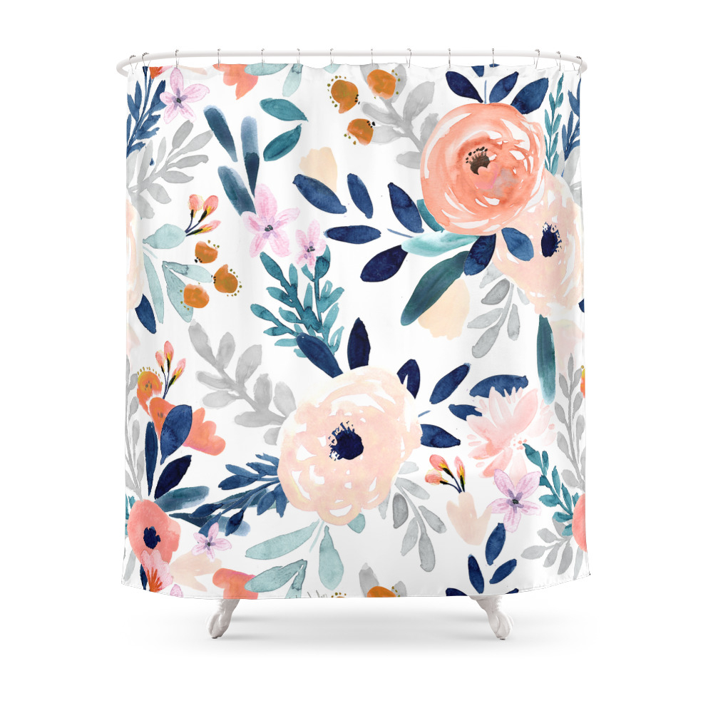 Jolene Floral Shower Curtain by crystalwalen