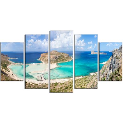 'Balos Beach at Crete Island Greece' 5 Piece Photographic Print on Wrapped Canvas Set Design Art