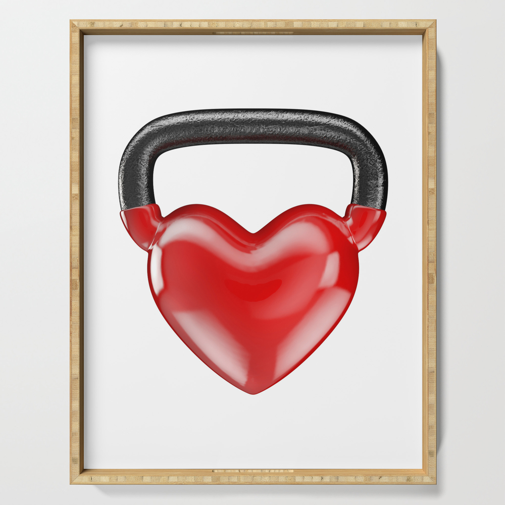 Kettlebell Heart Vinyl / 3D Render Of Heavy Heart Shaped Kettlebell Serving Tray by grandeduc