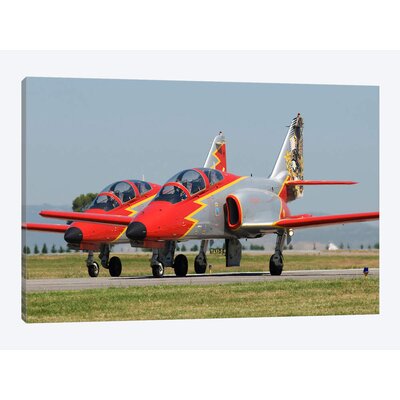 'Pair of Spanish Air Force C-101s of the Patrulla Aguila Aerobatics Team' Photographic Print on Canvas East Urban Home Size: 12