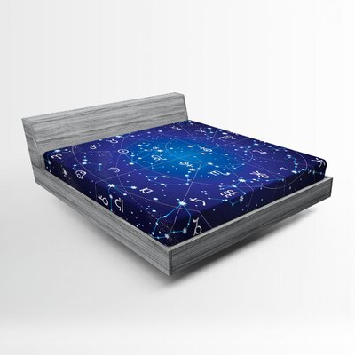 Astrology Fitted Sheet East Urban Home Size: Queen