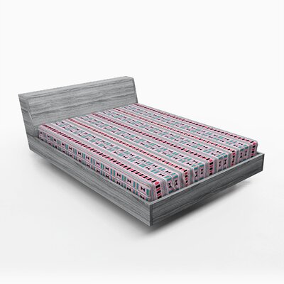 Folk Geometric Fitted Sheet East Urban Home Size: Full