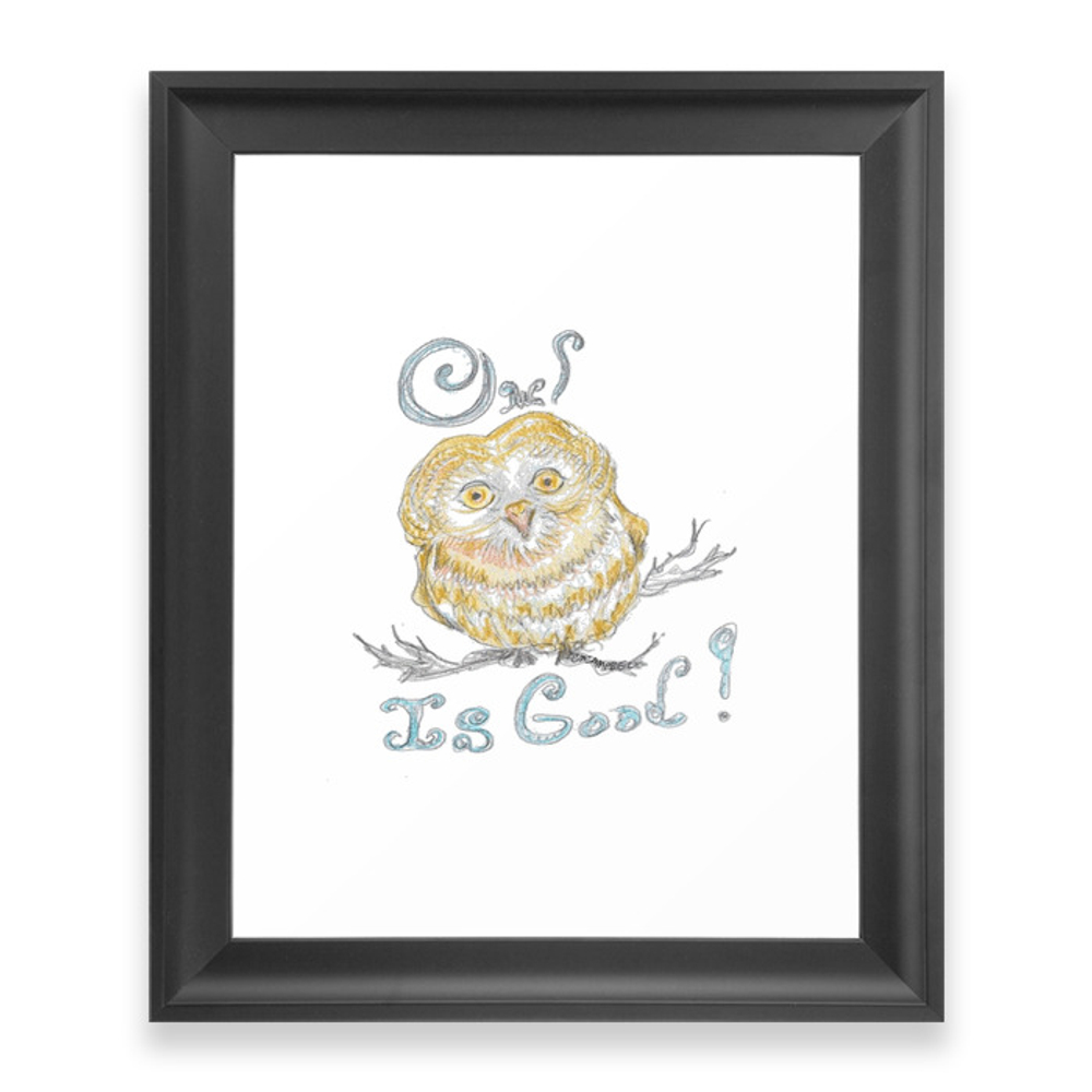 Owl Is Good II Framed Art Print by giftsforyou