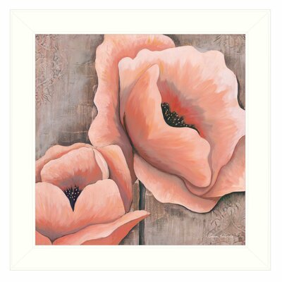 'Pink Poppies' Framed Graphic Art Print Winston Porter Format: White Framed