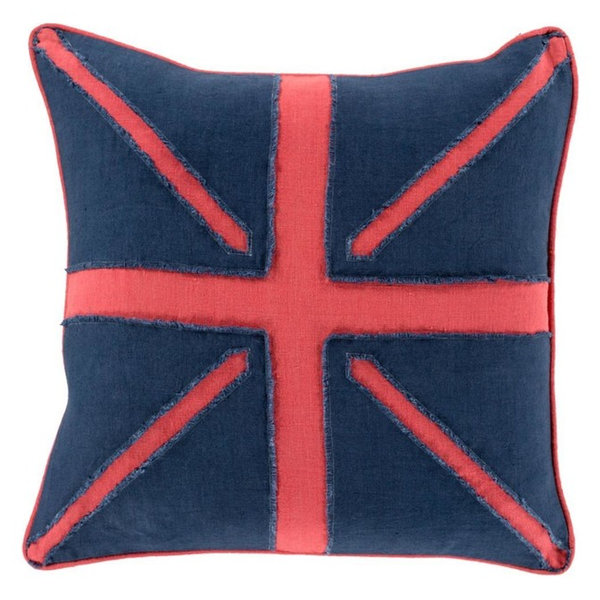 Surya Linen Flag LF-002 Modern Pillow, Square 18