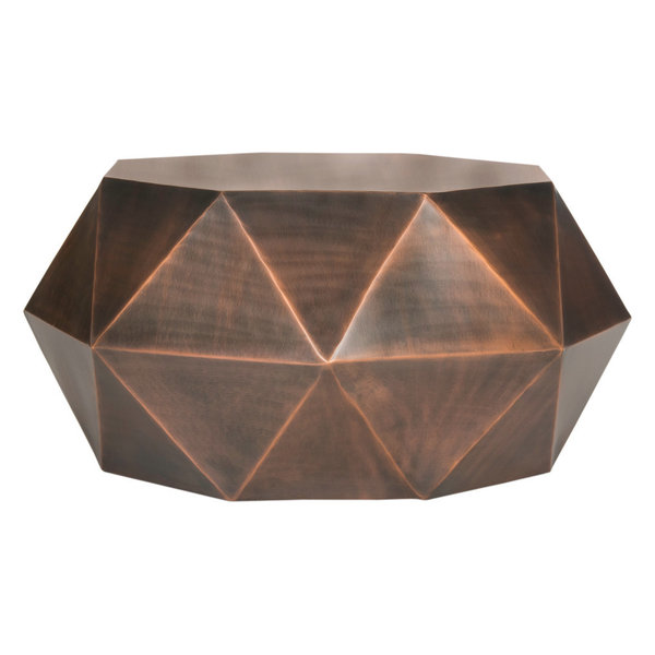 Astrid Faceted Coffee Table, Copper