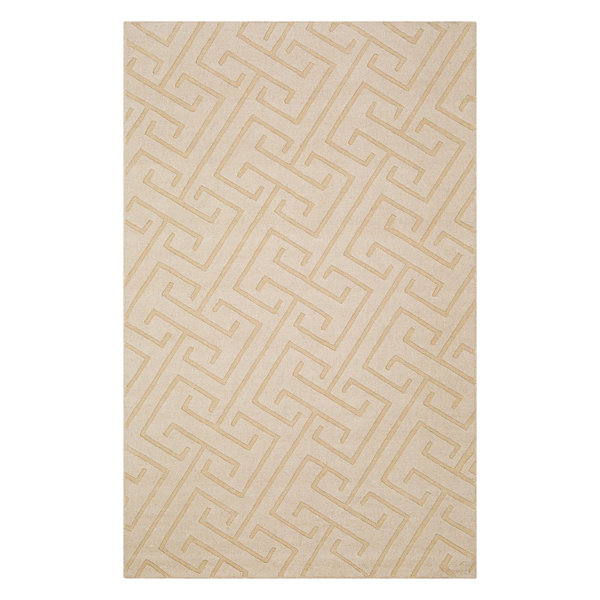 Mystique Solid and Border Cream Area Rug, 3'3