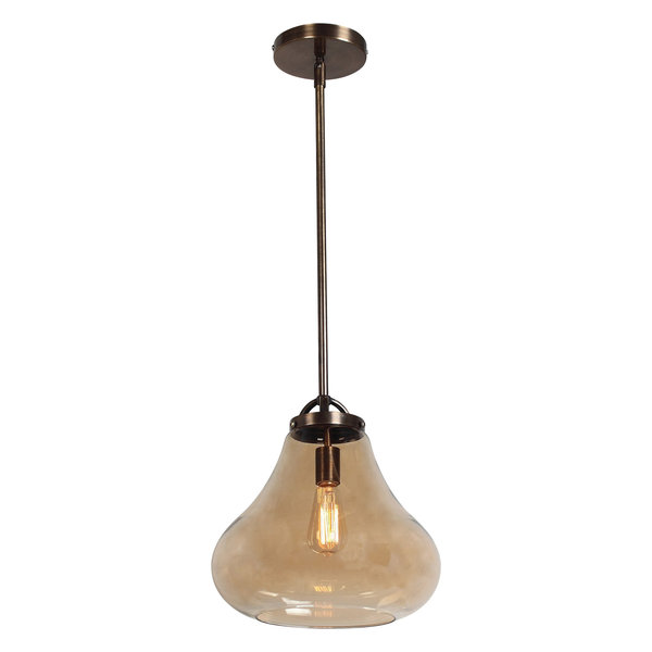 Flux, 55546, Vintage Lamped Pendant, Distressed Bronze/Amber