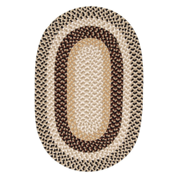 Braided Neutral Tone Reversible Rug, 12'x15' Oval, Burmingham BU95