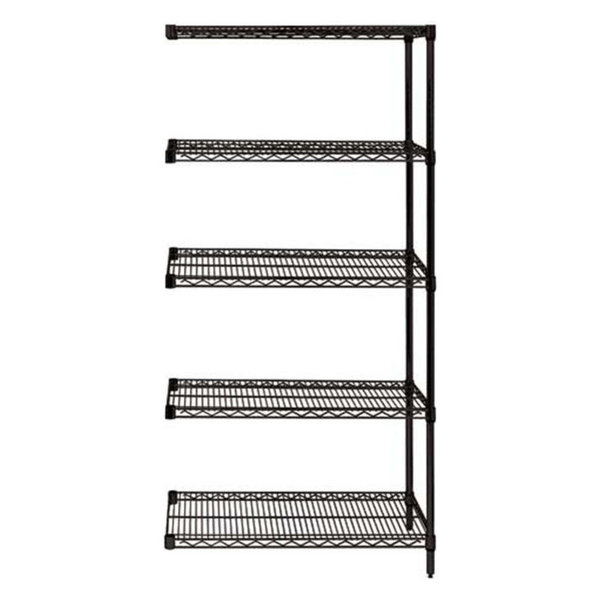 Quantum Add on Kit for 5-Shelf Wire Shelving Unit, Black, 24