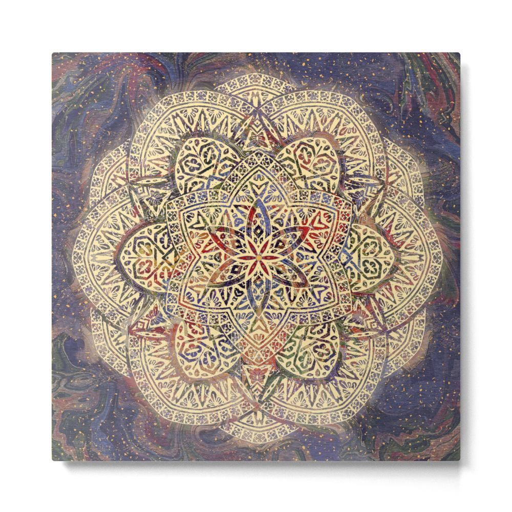 Gold Morocco Lace Mandala Metal Print by debsdigs