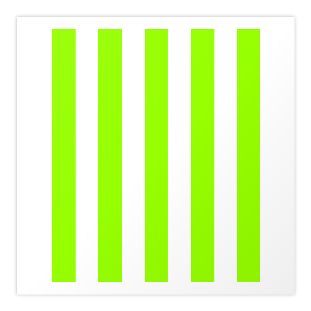 Mango Green - Solid Color - White Vertical Lines Pattern Art Print by makeitcolorful